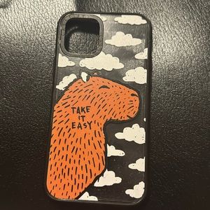 Casetify iPhone 11 Pro cabybara and clouds “take it easy” phone case